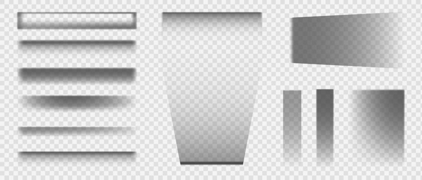 Shade shadow effect of different shapes, Realistic soft gray shadows of paper boxes packaging set
