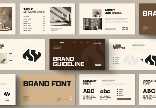 Professional Brand Guideline Presentation Template Layout