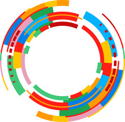 Naklejka premium Colorful abstract geometric football stadium round frame. Soccer World Championship 2026 graphic elements series. Sport design template.