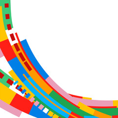 Naklejka premium Colorful abstract geometric football stadium corner frame. Soccer World Championship 2026 graphic elements series. Sport design template.