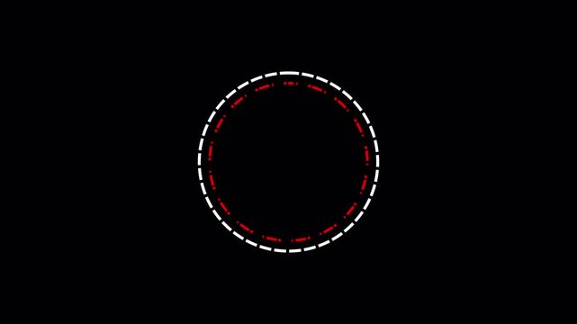  dots circle frame animated on transparent background, Rectangular doodle scribble element motion graphic with alpha channel in 4K.