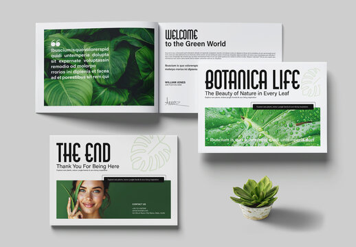 Green Botanical Magazine Template Layout