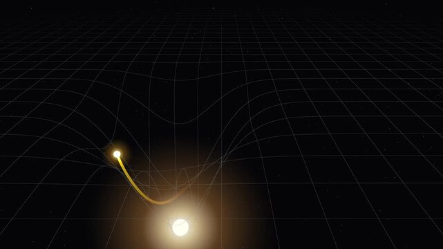 Spacetime Gravity Well & Orbital Mechanics 4K Seamless Loop