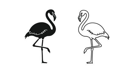 Obraz premium BlackAndWhiteFlamingoVectorArtDesign Vector