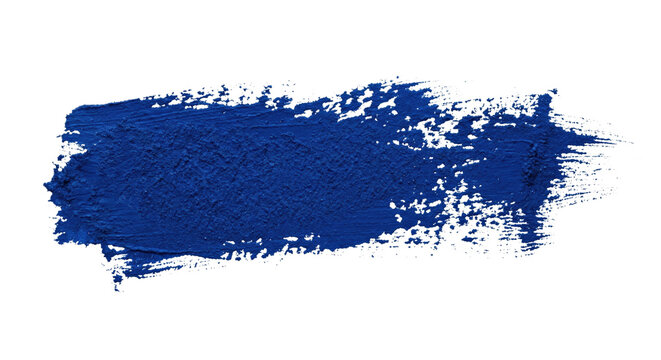 Horizontal smear of thick blue paint texture