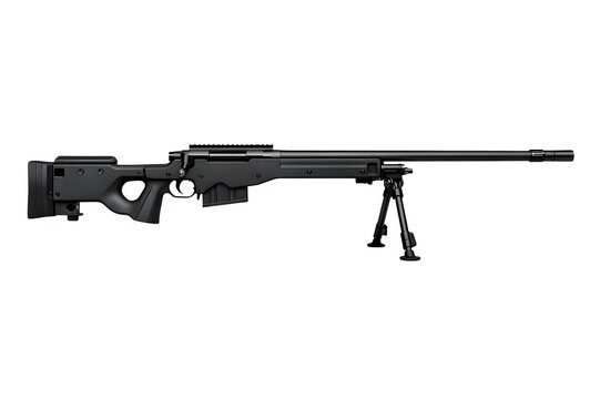 AWM Sniper Rifle Side View | High Detail Studio Shot
