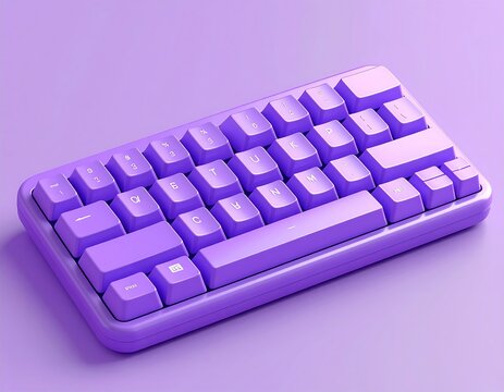 Minimalist Lavender Keyboard on a Soft Purple Background.