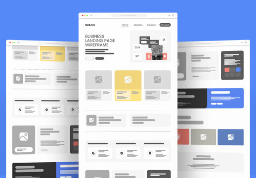 Business Landing Page Wireframe UI Kit