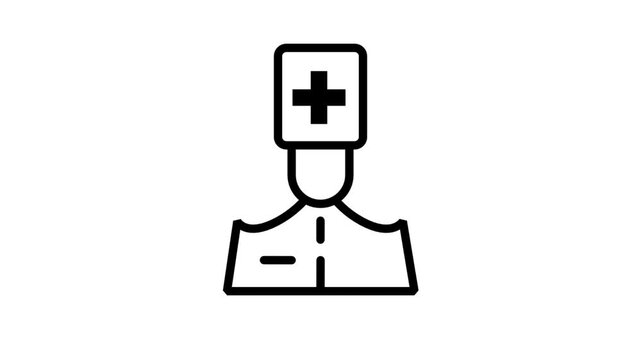 Professional Surgeon Avatar Motion Icon. Animated character of a professional surgeon or doctor representing expert healthcare services and clinical medicine.