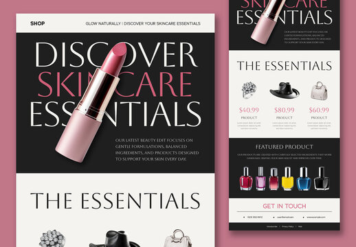 Elegant Skincare Product Email Newsletter Template