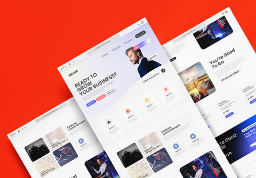 Modern Business Website Landing Page UI Design Template