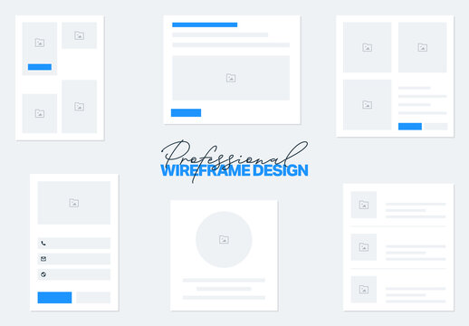 Professional Website UI Wireframe Template Layout Set