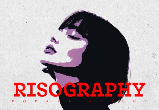 Risography Photo Effect Mockup