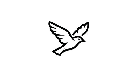 Obraz premium Minimalist black and white flying bird logo design, perfect for various creative uses