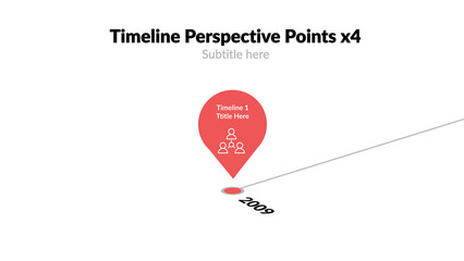 Timeline Perspective Points x4 – Animated Timeline Presentation, Step by Step History and Process Visualization, Modern Business Infographic for Corporate and Marketing Use