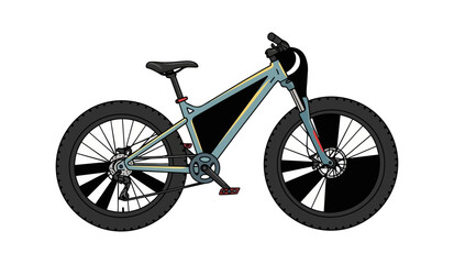 Fototapeta premium Mountain bike illustration on black background