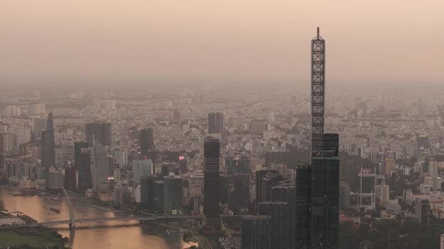 Atop Vietnam's tallest building during a glorious golden sunset | Ho Chi Minh City