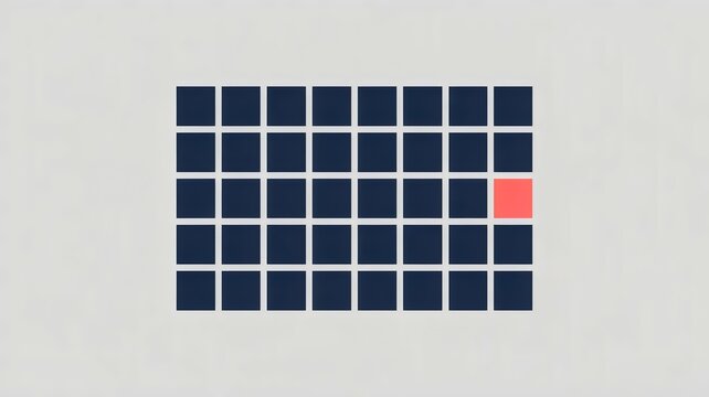 Grid of squares with red anomaly &ndash; Ideal for individuality concepts.