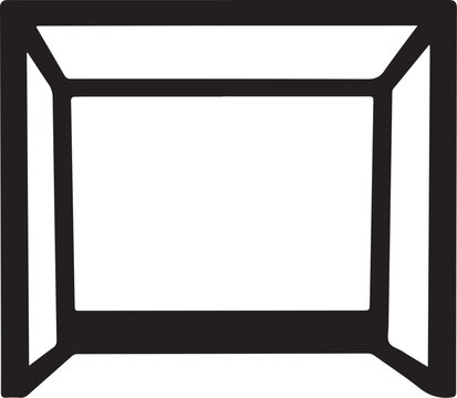 Geometric frame, black border, rectangle outline, vector icon, simple shape