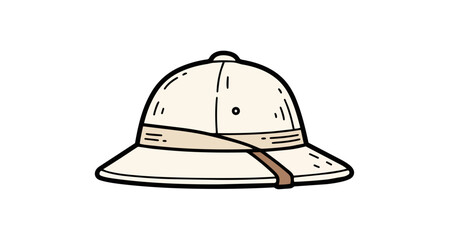 Fototapeta premium Safari helmet illustration on black background