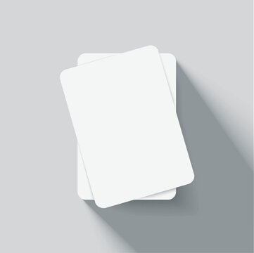 Vector realistic paper cards with shadow on transparent background.