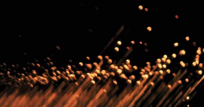 A truly mesmerizing display of metal sparks against a deep black background, creating a perfect visual experience for motion graphics and various stunning visual effects in presentations