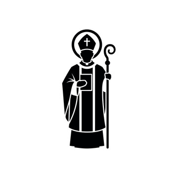 Saint Patrick Bishop with Crosier and Book.