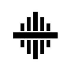 Obraz premium Abstract symmetrical design with intersecting bars representing data or audio flow