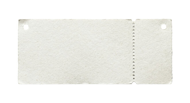 Blank vintage paper stub with punch holes and perforation