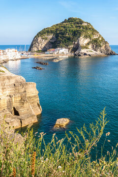 Landscape with Sant Angelo village, coast of Ischia, italy