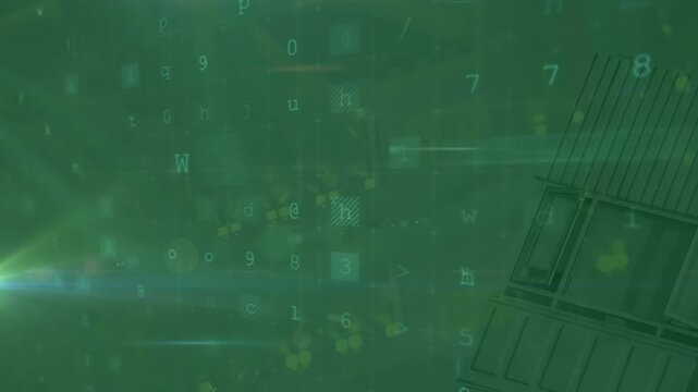 Animation of lights, warning and scanning over buildings