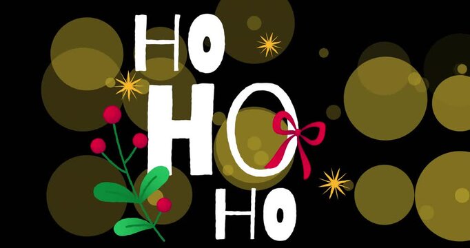 Animation of ho text over stars and spots