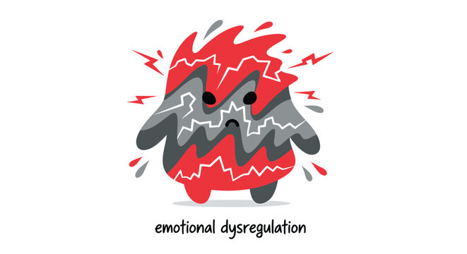 Emotional Dysregulation, Mental Health, Psychology Icons, Emotional Distress Vector