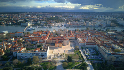 Naklejka premium Panoramic view of the historic part of Zadar, County, Dalmatia, old town, Croatia, Europe,