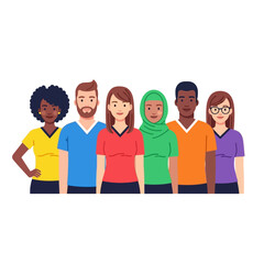 Obraz premium Diverse Group of People Standing Together, Unity and Diversity Concept