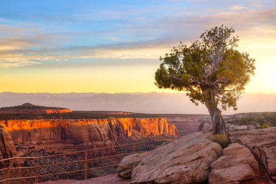 Sunrise Over Ute Canyon Overlook at Colorado National Monument
