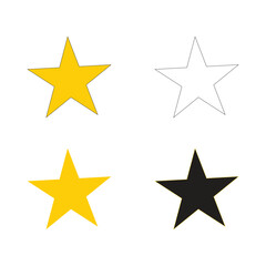 Obraz premium Collection of yellow, black and white star icons
