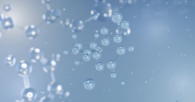 Tizanidine rotating 3D model of alpha-2 adrenergic agonist, seamless looped video
