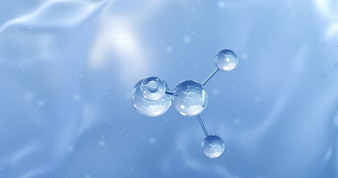 Chloromethane rotating molecular structure, 3d model of industrial solvent
