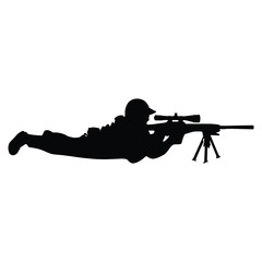 Obraz premium Highly Detailed Soldier Vector Silhouette Illustration.