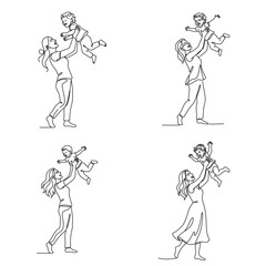 Obraz premium Mother and child in the air: The tender moment, a mother and child playing together. a loving connection between a mother and her child. Lines of a mother and child joyfully in mid-air. 