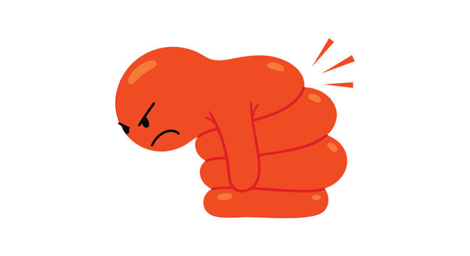 Sad poop emoji, cartoon turd, vector emoticon, flat illustration