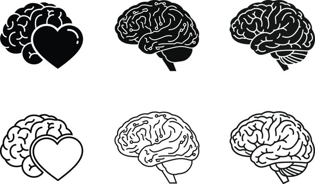 Brain and heart combination Vector