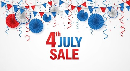 Obraz premium Festive 4th of july sale celebrating independence day usa with patriotic decorations