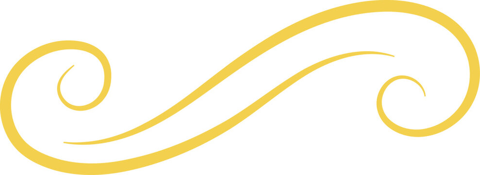 Elegant decorative gold scroll line flourish element