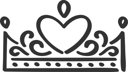 Crown design drawing with heart shape © Tartila