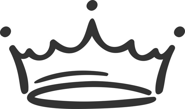 Black doodle crown representing king and queen royalty