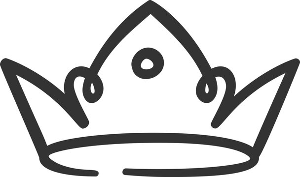 Hand drawn crown icon representing royal leadership