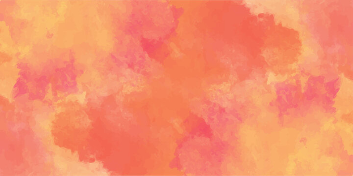 Abstract warm watercolor background with soft orange, yellow, and pink wash textures for artistic graphic design