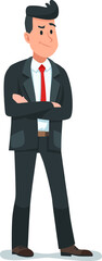 Obraz premium Businessman standing confident with arms crossed